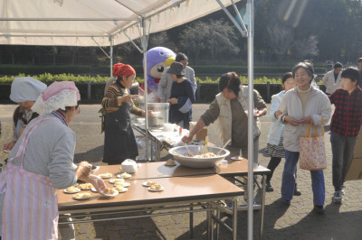 野菜やもち米を使った料理が並ぶ