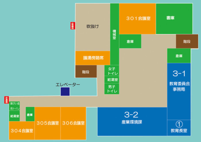 役場本庁舎3階案内図