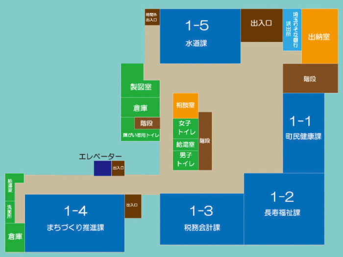 役場本庁舎1階案内図