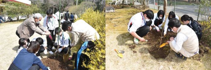 ハトミライ☆プロジェクト2022 植樹の様子