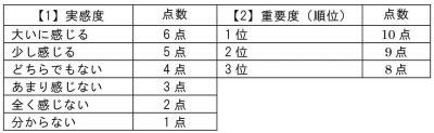 項目別実感度と重要度_集計方法