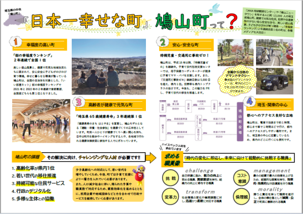 鳩山町の紹介・求める職員像