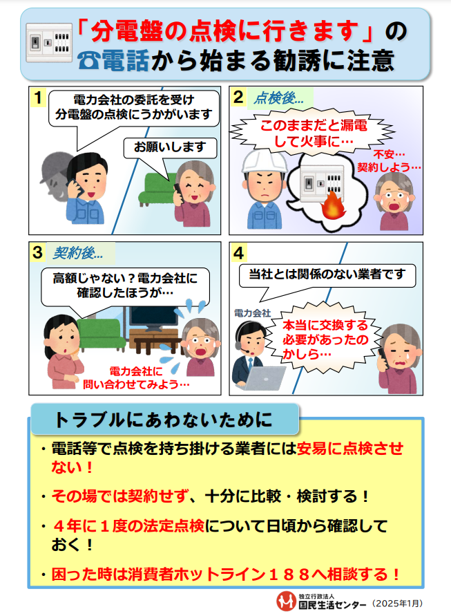 分電盤点検 詐欺チラシ